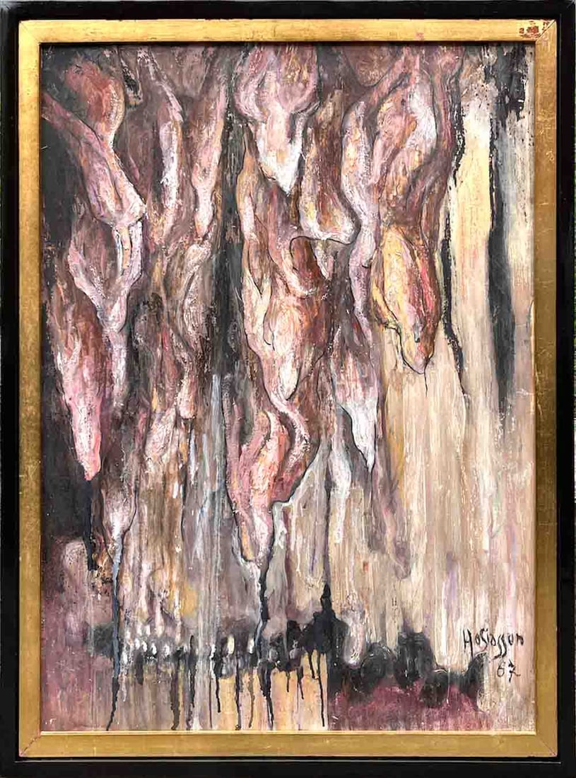 Philippe HOSIASSON (1898-1978) Ukrainian - French: Philippe HOSIASSON (1898 Odessa - 1978 Paris) ; Abstract composition ; 1967 ; oil on cardboard mounted to hardboard / framed ; dimensions 65 x 50 cm (25 2/3 x 19 2/3 in.) ; signed and dated lower righ