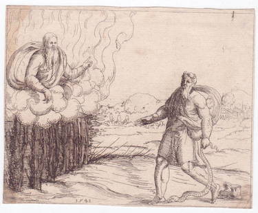 Augustin HIRSCHVOGEL (1503-1553) Germany etching: Augustin HIRSCHVOGEL (1503-1553) ; Moses and the Serpent ; 1548 ; etching, watermark / unframed ; dimensions 11,7 x 14,5 cm ; Shipping to USA - DHL $160 , National post with tracking service $80 / Shi