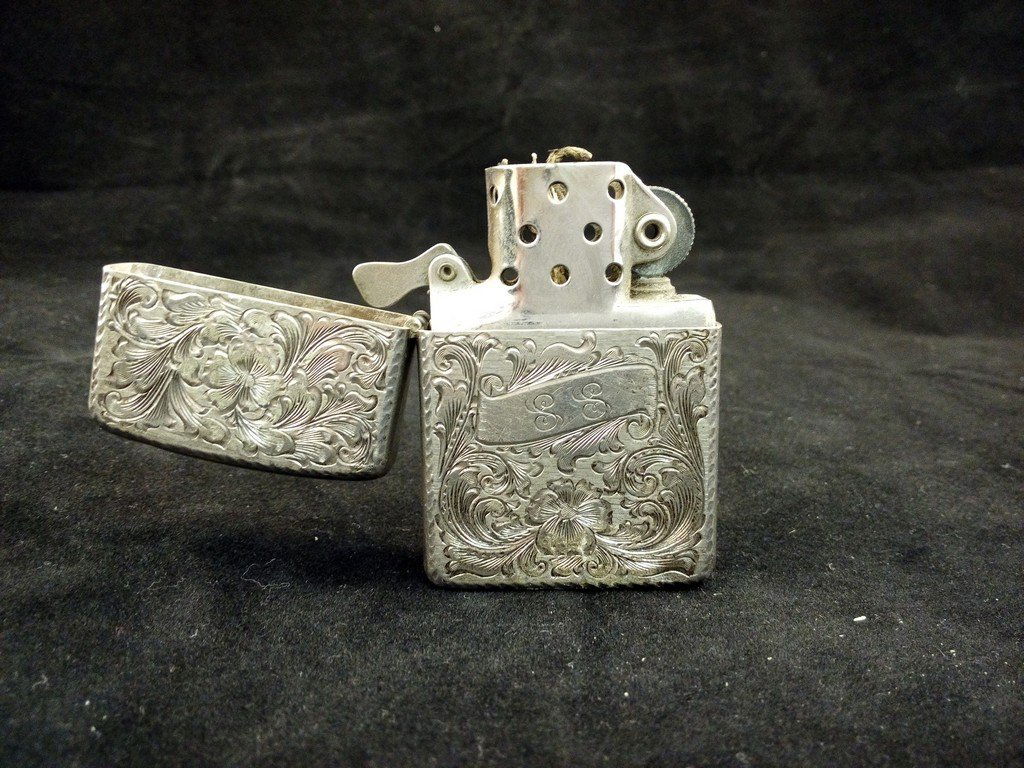 Vintage Zippo Lighter, Sterling Silver, 1959.