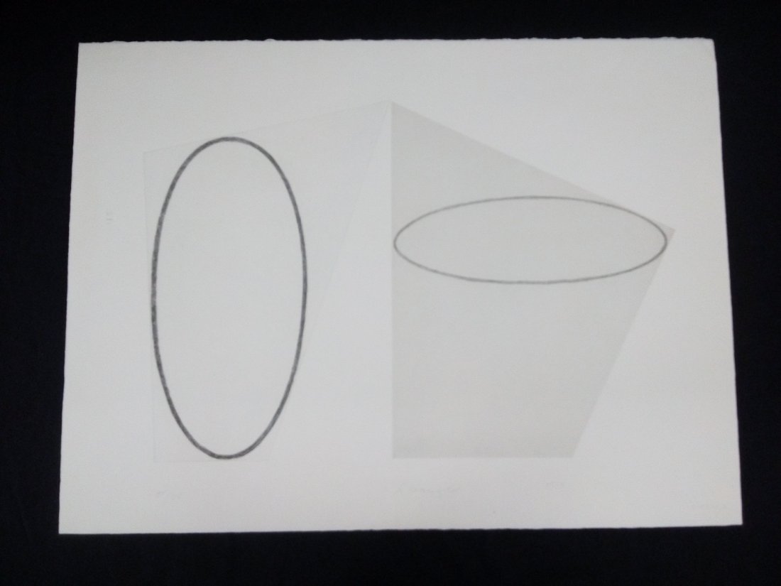 Robert Mangold: Untitled Four BAM 1, Signed Mangold Print, measures 30"x 22-1/4" 1988 numbered 35/75