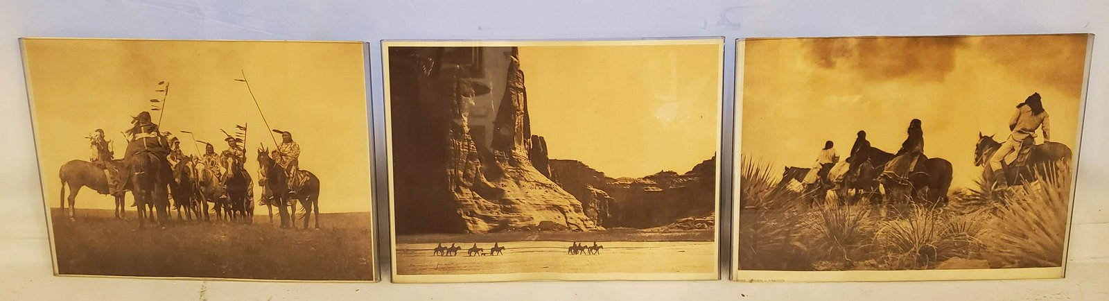 Set Of Six Vintage Indian Photographic Reprodutions: in plexiglass frames. 3 of vertical and 3 of horizontal format 12" x 16 1/2"