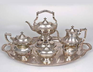 20: Sterling 7 Pc. Tea Set, Reed & Barton,  201 T. O. 