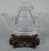 16: CHINESE ROCK CRYSTAL TEAPOT ON HARDWOOD