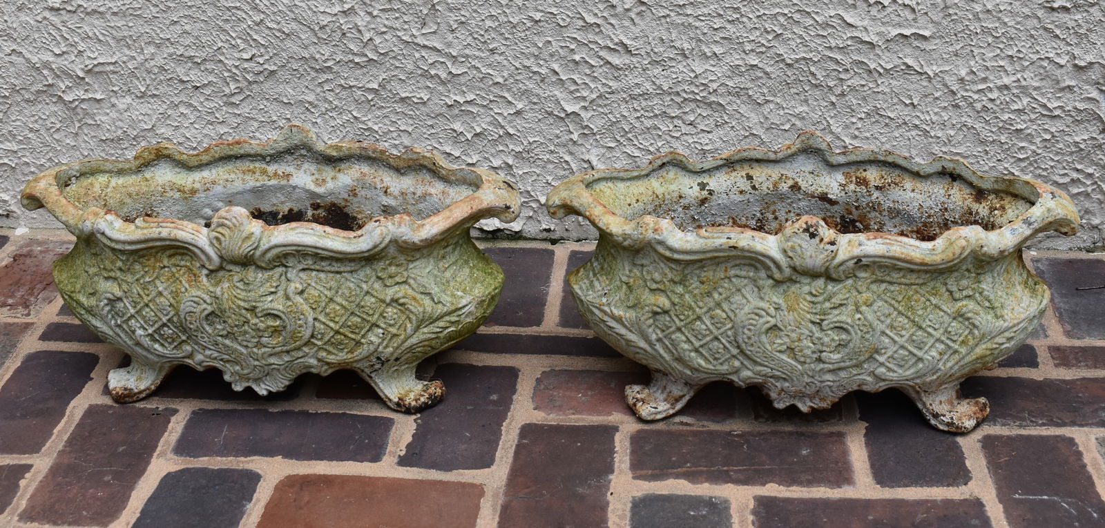 PAIR OF CAST IRON FRENCH PLANTERS (1 of 3)