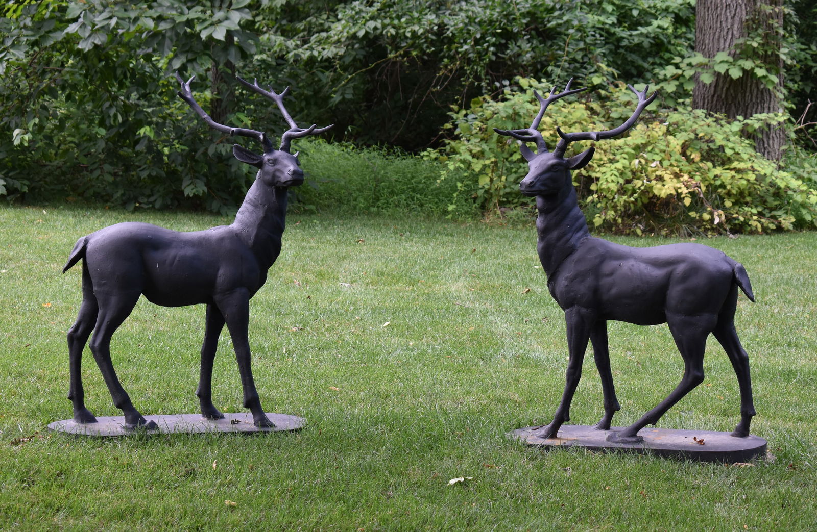 Exceptional Pr Of Cast Iron Garden Figures Of Stags Auction