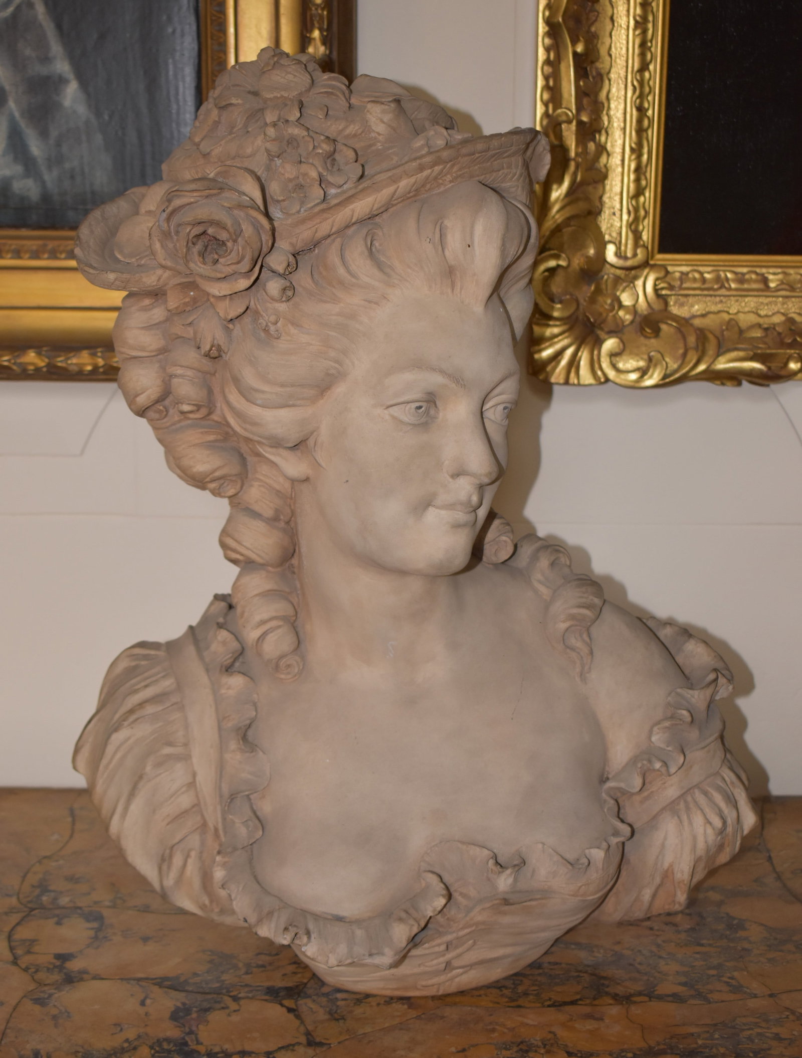 ANTIQUE SEVRES TERRA COTTA BUST OF A LADY (1 of 5)