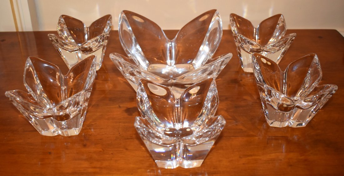 SET OF SIX ORREFORS CRYSTAL TULIP SKAL BOWLS (1 of 1)