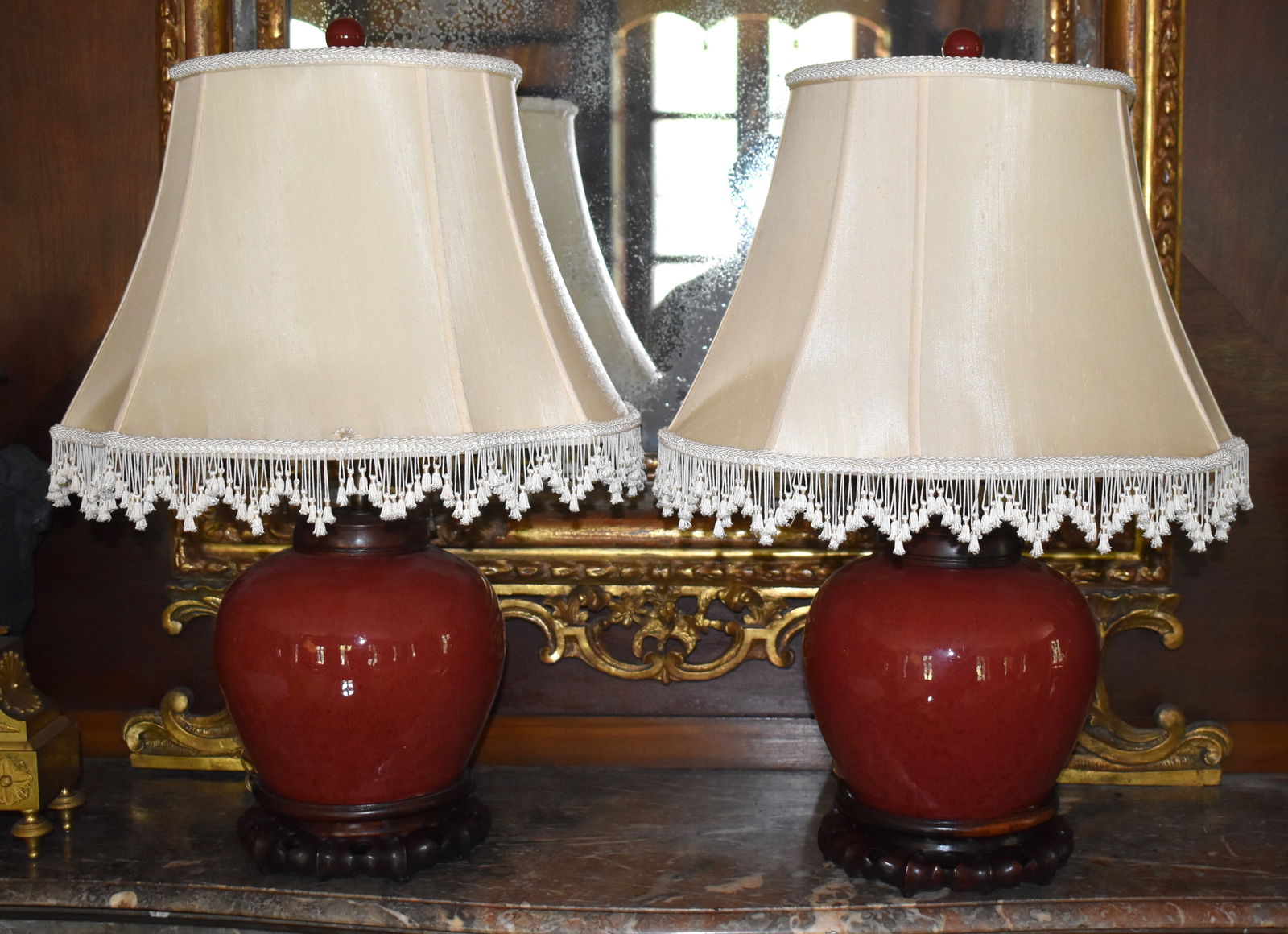 PAIR OF SANG DE BEOUF CHINESE PORCELAIN GINGER JAR (1 of 3)