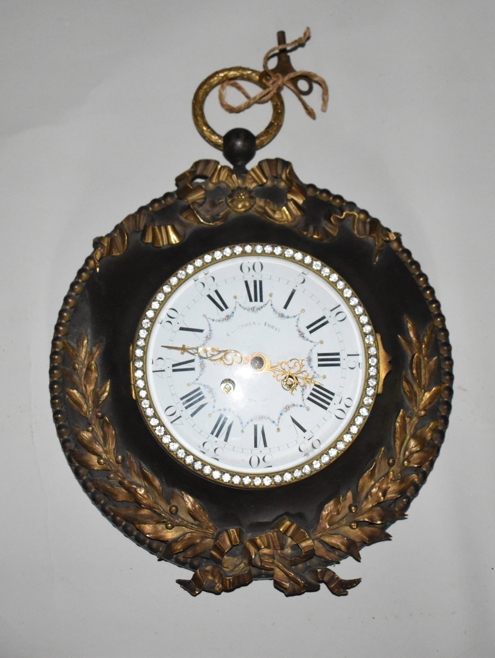 19TH CENTURY FRENCH BRONZE DIORE WALL CLOCK (1 of 3)