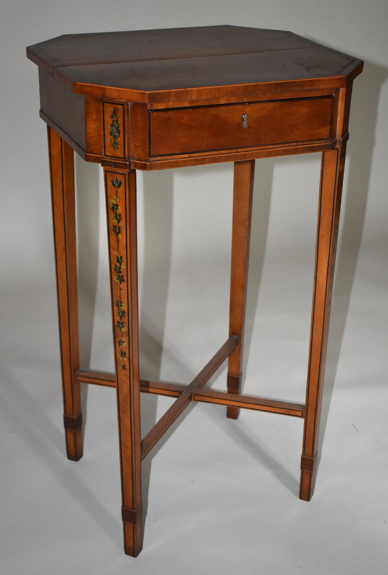 PERIOD ENGLISH REGENCY SATINWOOD WORK TABLE (1 of 4)