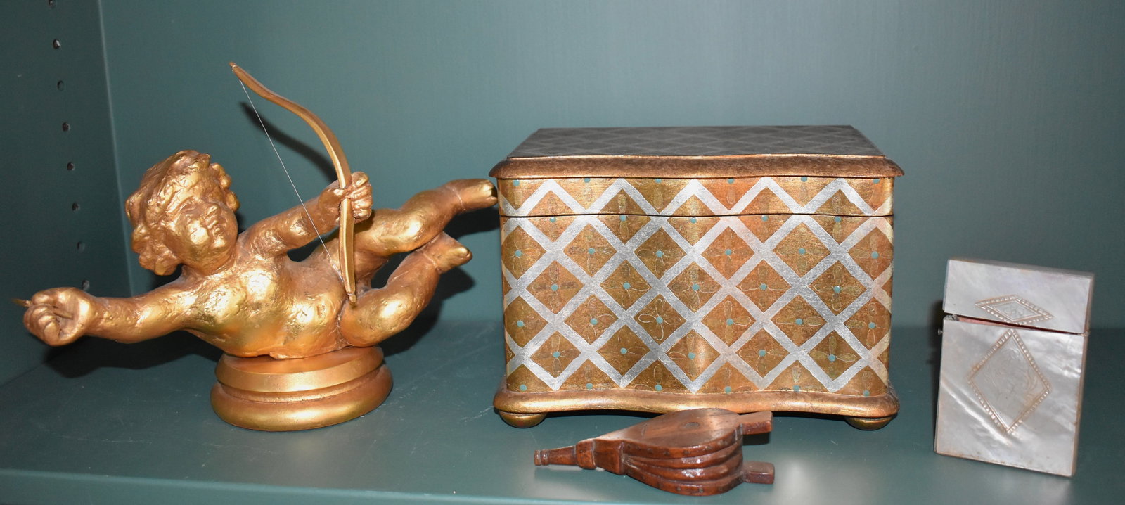 ITALIAN DRESSER BOX, MOTHER OF PEARL CARD BOX (1 of 4)