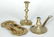FINE LOT OF TWO 18TH C. BRASS CANDLESTICKS &