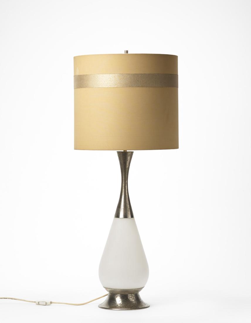Stilnovo - Table lamp. Brass and "Triplex Opal" glass. (1 of 1)