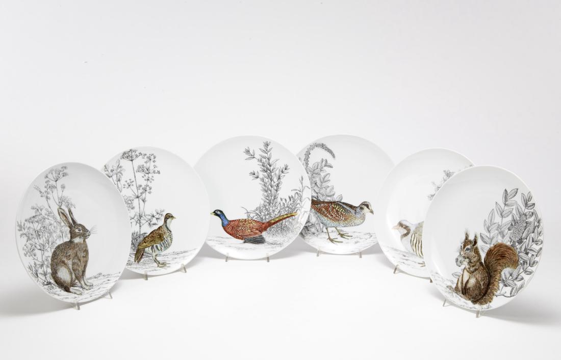 Piero Fornasetti - Six plates from the "Selvaggina" (1 of 1)