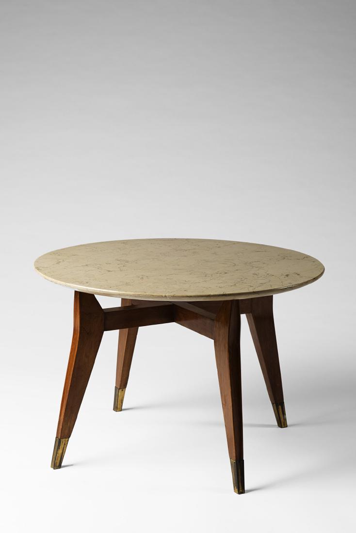 Solid wood table with marple top. Italy, 1955 circa (d (1 of 1)