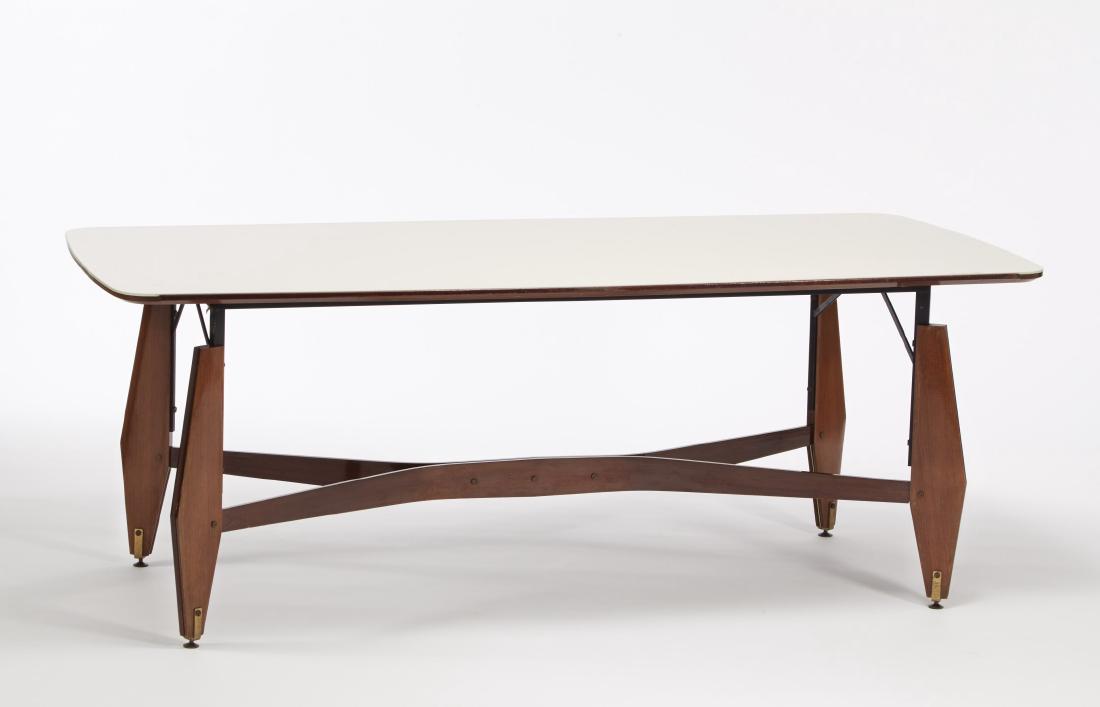 Melchiorre Bega - Table. Varnished metal, glass, brass. (1 of 1)