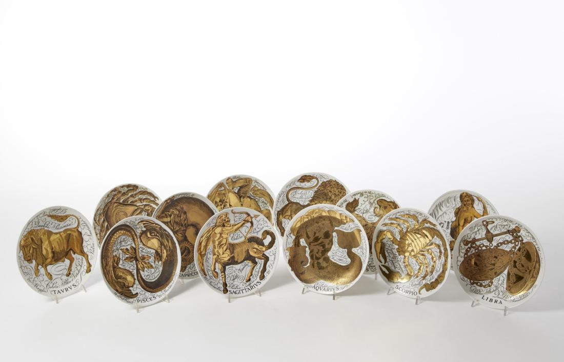 Piero Fornasetti - Twelve plates from the "Gli Influssi (1 of 1)