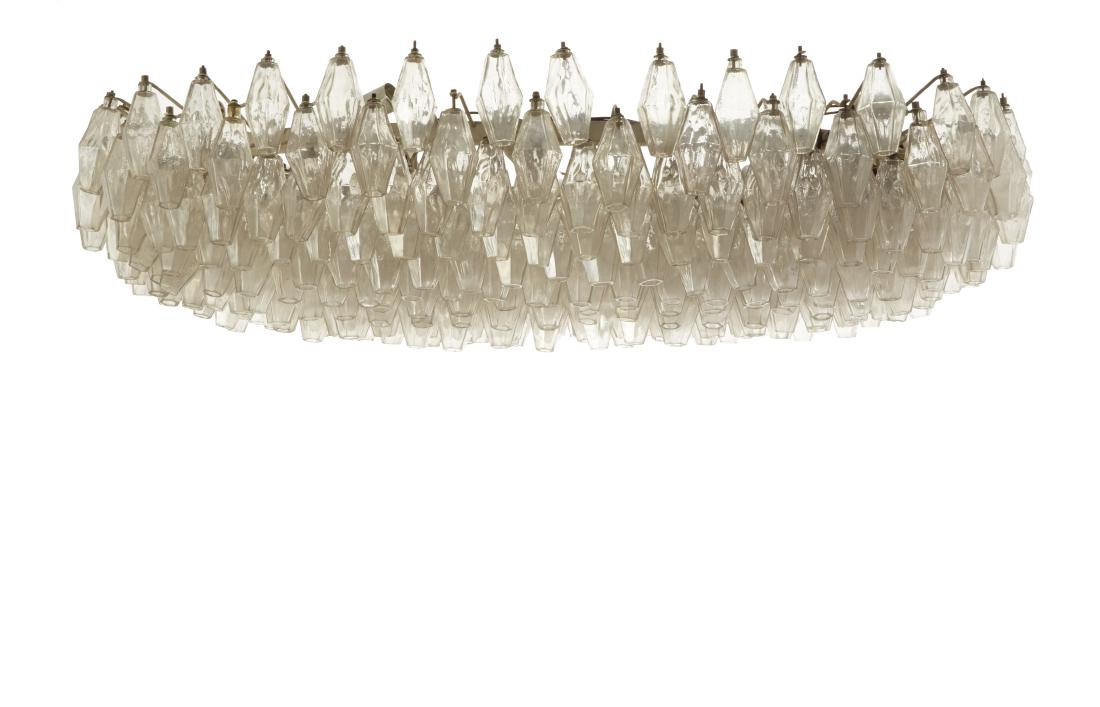 Paolo Venini - Ceiling lamp with polyhedric glasses. (1 of 1)
