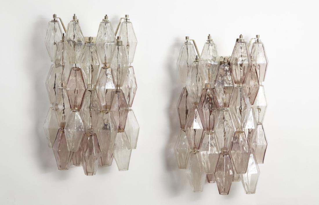 Paolo Venini - A pair of appliques with polyhedric (1 of 1)