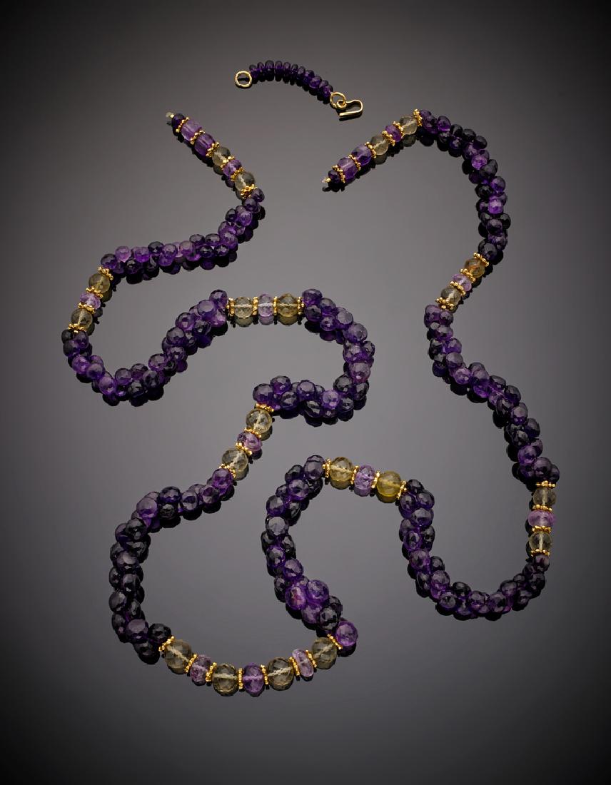 Collana con ametiste, quarzi citrini sfaccettati e (1 of 1)