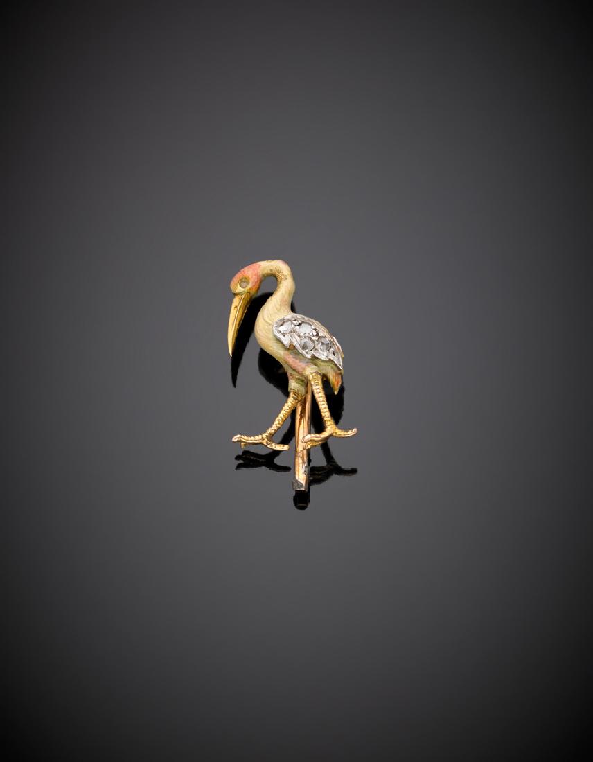 Pin in oro rosso giallo e argento a forma di (1 of 1)