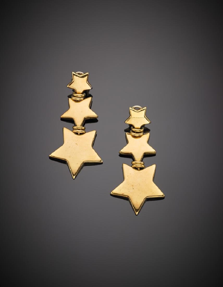 Orecchini pendenti in oro giallo con la clip in oro (1 of 1)