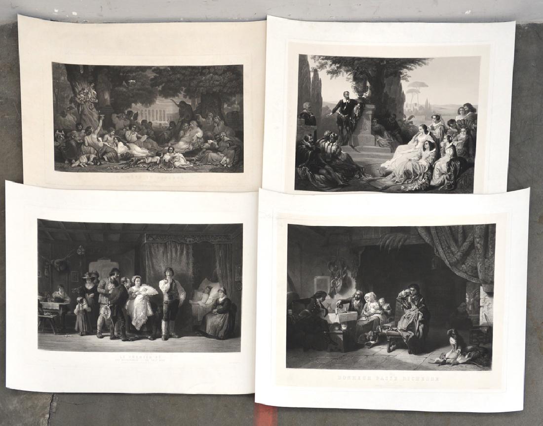 Gruppo di 4 incisioni di soggetto differente (misure (1 of 1)