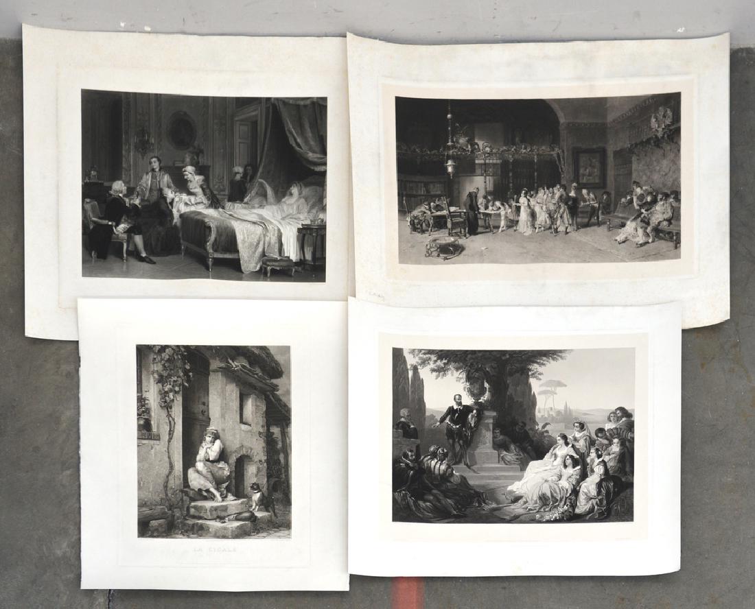 Gruppo di 4 incisioni di soggetto differente (misure (1 of 1)