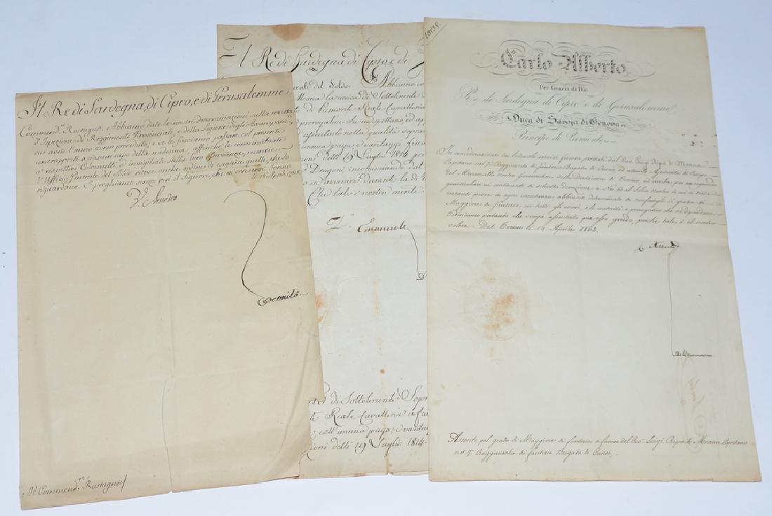 Lotto di tre documenti manoscritti di interesse (1 of 1)