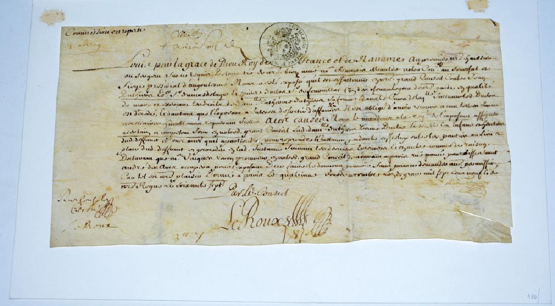 [Documento di Re Luigi XIV]. Documento pergamenaceo del (1 of 1)