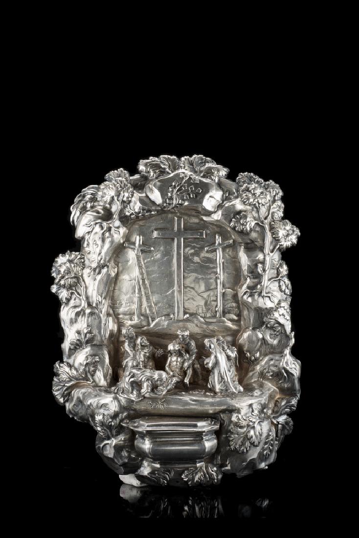 Rara acquasantiera in argento con gruppo a getto (1 of 1)