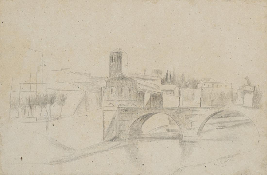 Ziveri Alberto (Roma 1908 - 1990) "Lungotevere" matita (1 of 1)