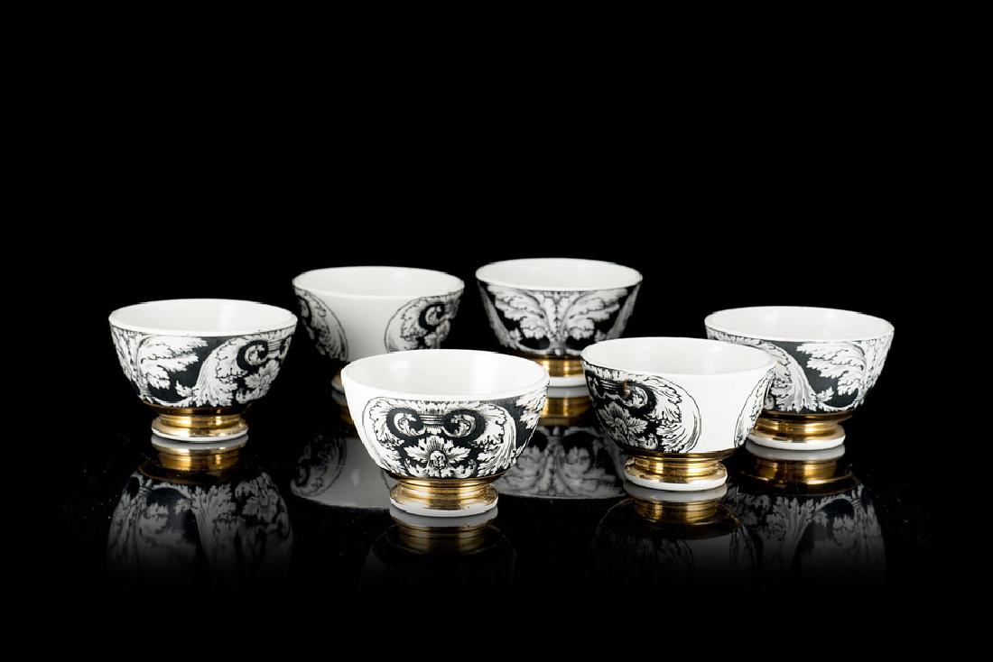Fornasetti, Milano  Gruppo di sei tazzine in ceramica (1 of 1)
