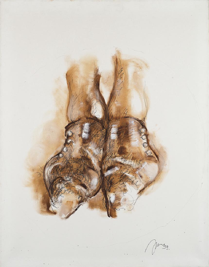 Rustam Khamdamov  "Scarpe" 1999, tecnica mista su tela (1 of 1)