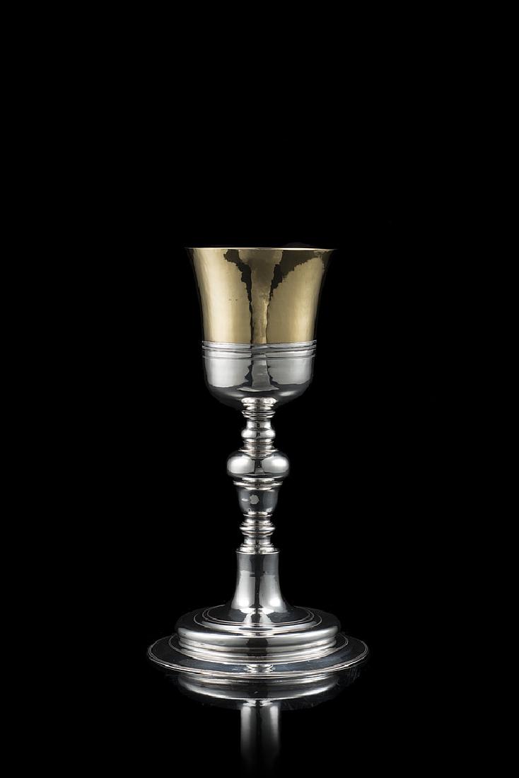 Calice in argento del tipo d'uso quotidiano, con piede (1 of 1)