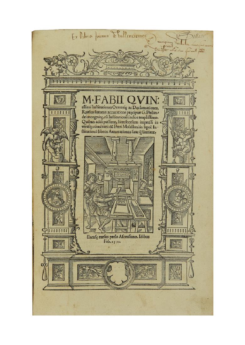 QUINTILIANO, Marco Fabio (35-100 D.C:) - Institutionum (1 of 2)