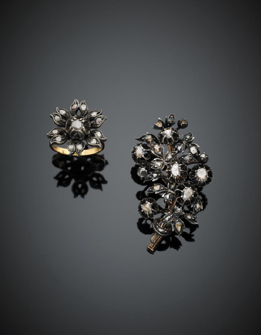 Lotto in oro e argento con diamanti formato da spilla e (1 of 1)