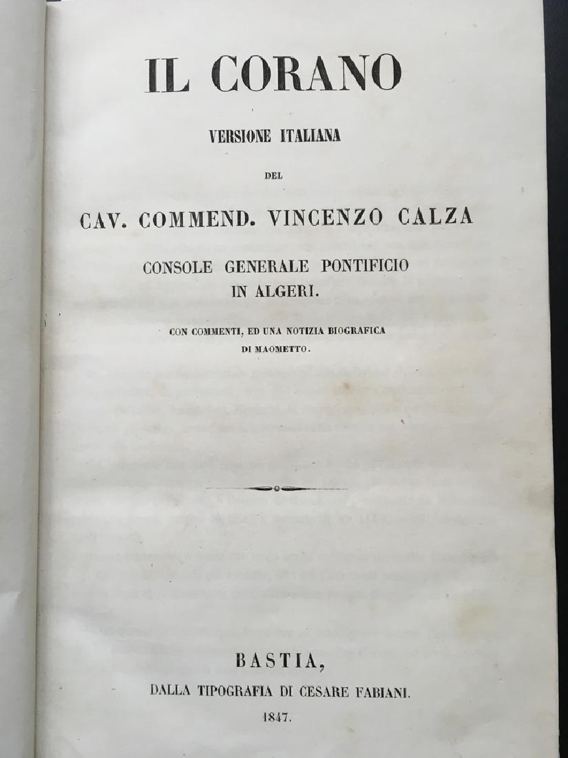 CALZA, Vincenzo. Il Corano. Versione italiana. Bastia: (1 of 1)