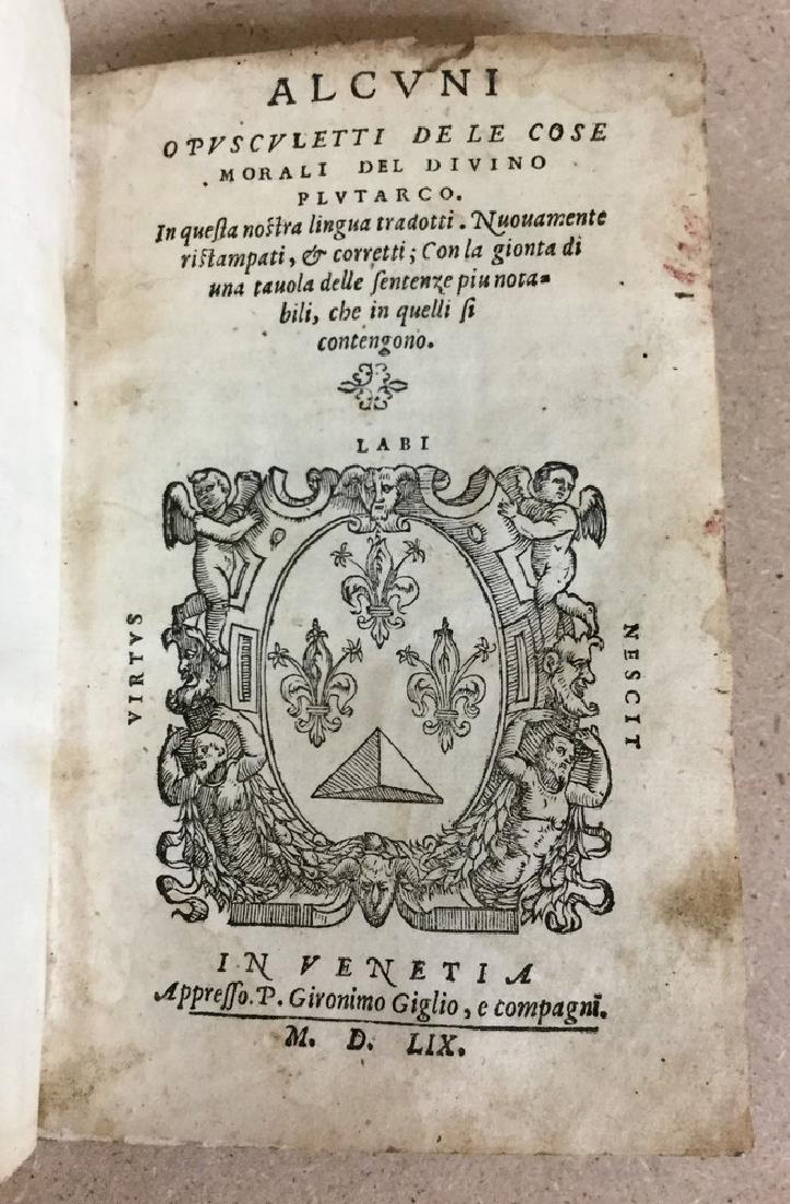 PLUTARCO. Alcuni opuscoletti de le cose morali del (1 of 1)