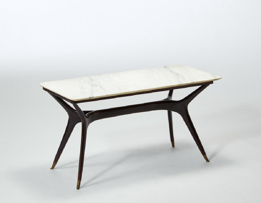 A rectangular coffee table with a Carrara marble top (1 of 1)