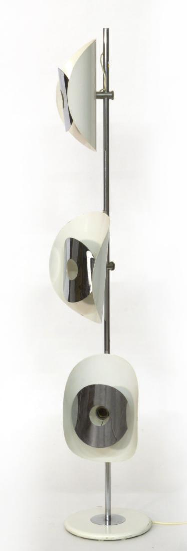 Lampada da terra a tre luci in metallo cromato con (1 of 1)