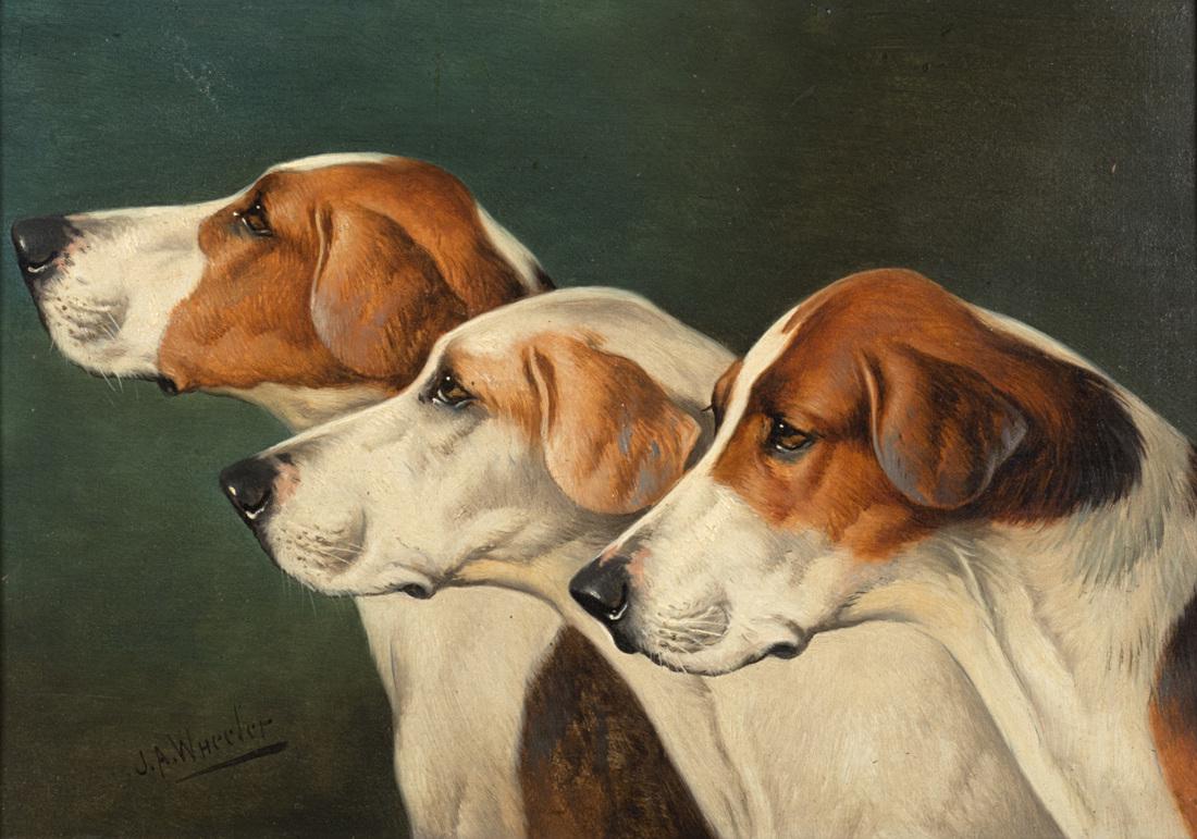 John Alfred Wheeler (1821 - 1903) "Three Foxhounds" (1 of 1)