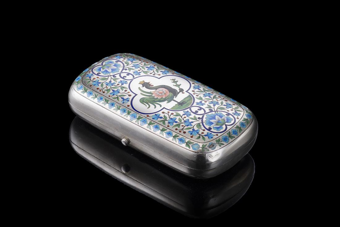 An enamelled silver cigarette case. Russia, end of the (1 of 1)