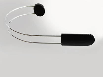Bruno Gecchelin (Milano 1939) Ceiling lamp model: Bruno Gecchelin (Milano 1939) Ceiling lamp model "Gesto". Produced by Skipper, Italy, 1975. Ceiling lamp with structure in curved chrome-plated steel, support and ceiling lamp in black lacquered metal