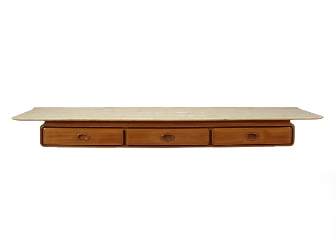 Three drawers consolle with veneered body and light (1 of 1)