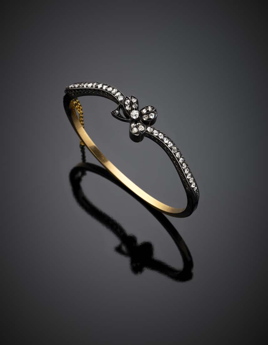 Yellow gold, silver, rose cut and cushion diamond (1 of 1)