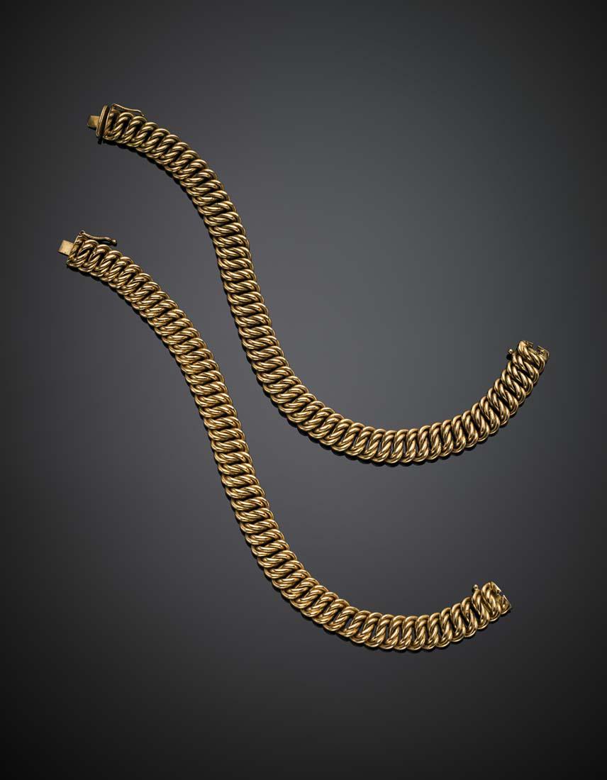 Two yellow gold chain bracelets, g 36.4, length cm 20 (1 of 1)