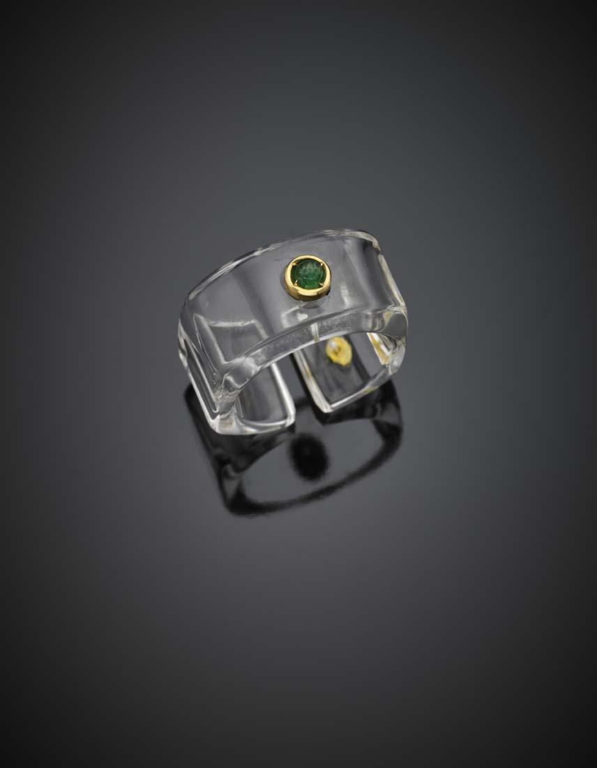 MANCADORI S.R.L.  Cabochon emerald, yellow gold and (1 of 1)