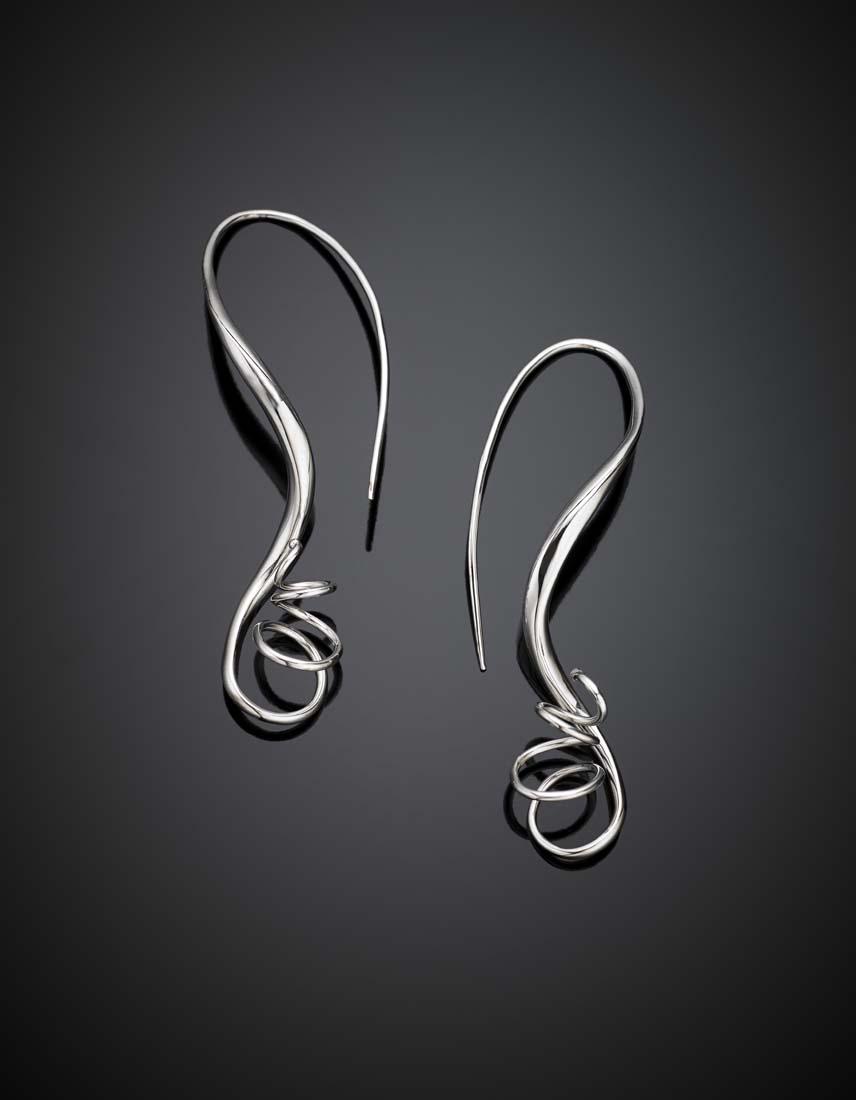 White gold wire pendant earrings, g 15.55, length cm 6 (1 of 1)