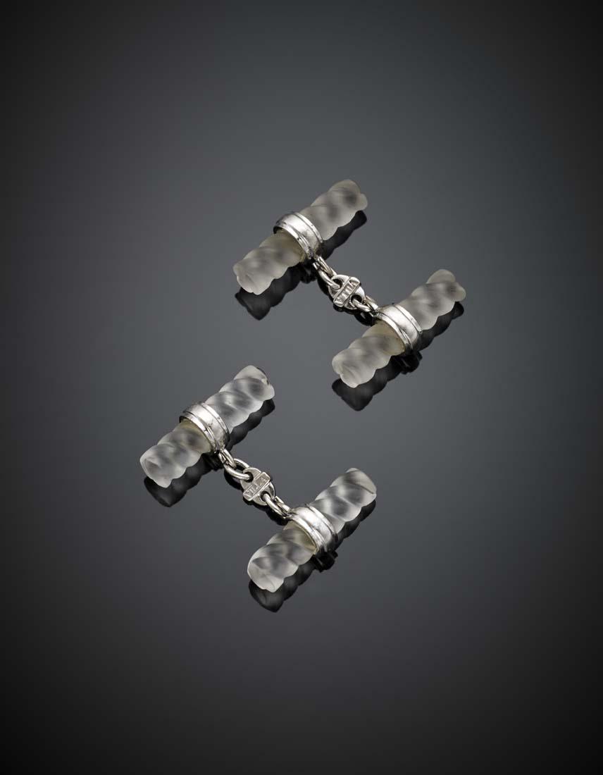 VILLA Milano Hyaline quartz and white gold cufflinks, g (1 of 1)